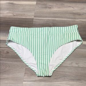 Green and White Striped Bikini Bottoms size XXL